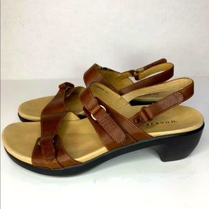 ARAVON Brown Slingback Sandals 8